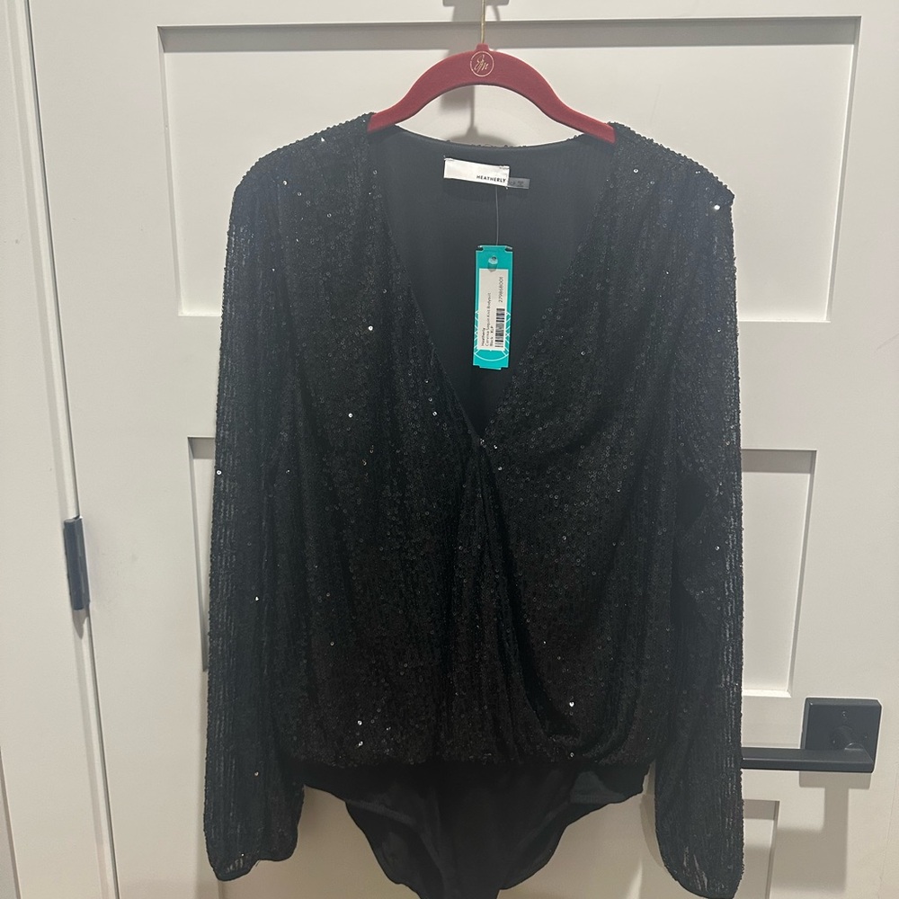 Black Sequin Bodysuit